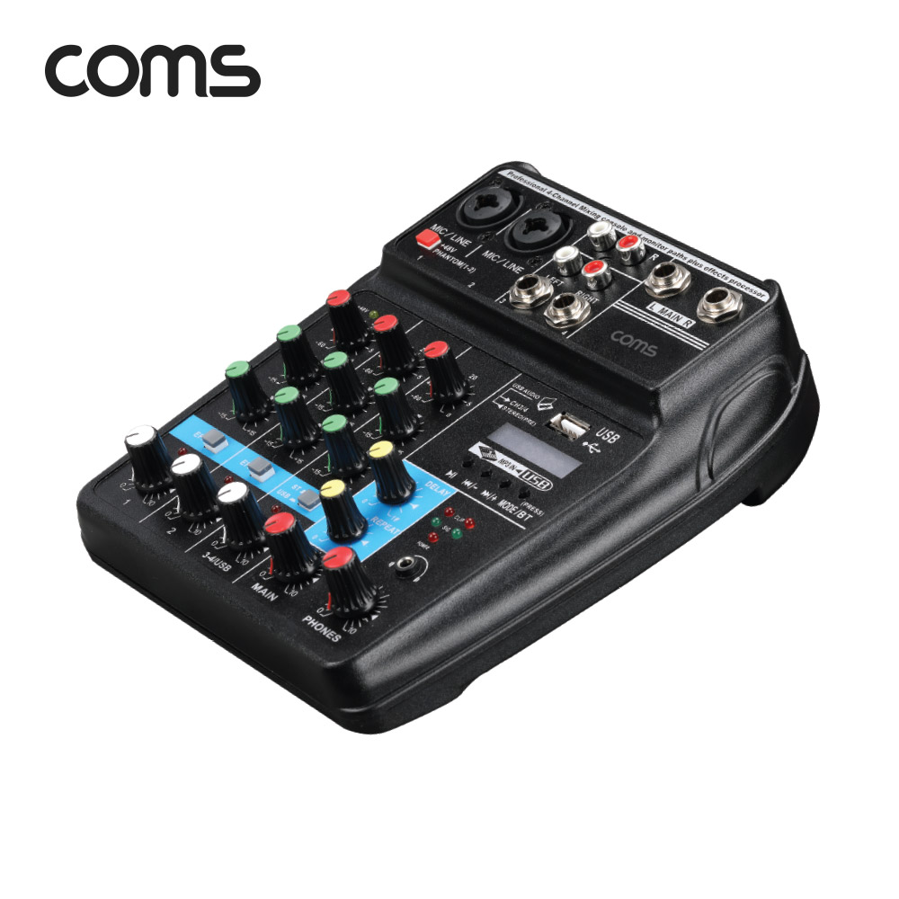 Coms 4채널 오디오 믹서(블루투스) / 믹싱콘솔 / 유튜브 방송전용