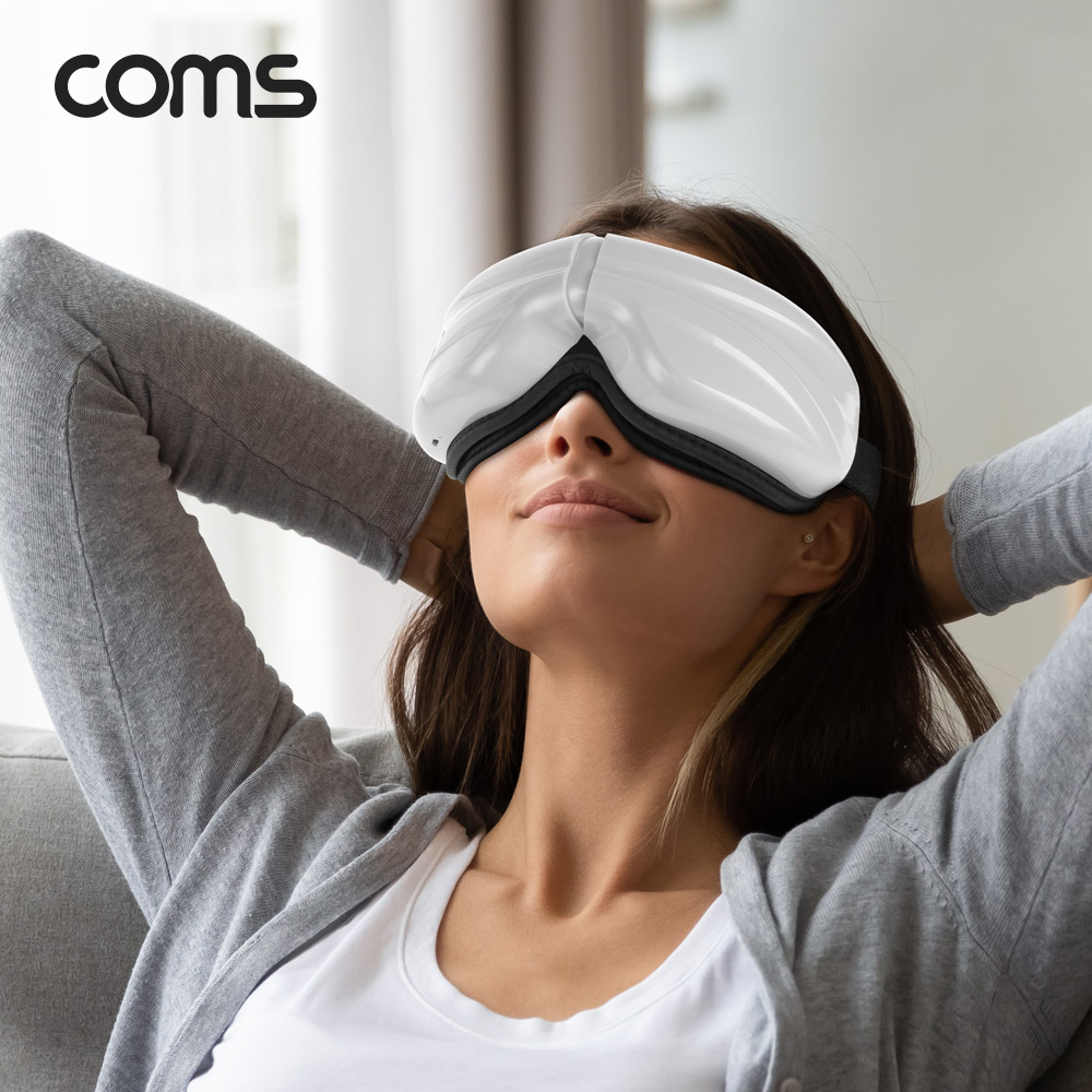 Coms 알파 힐링칩 눈 마사지기 / 공기압 마사지 / 블루투스 음악청취 / 진동, 온열기능/간편충전