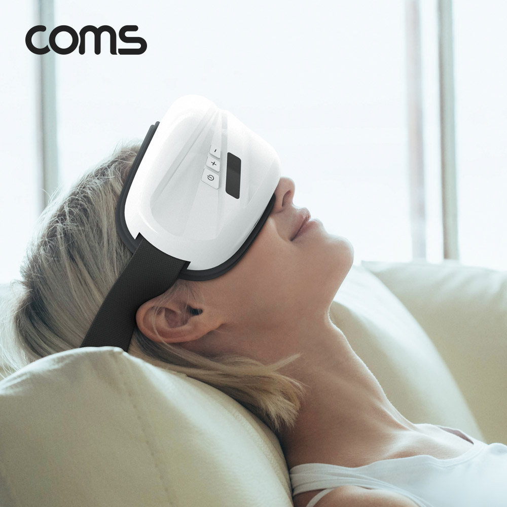 Coms 알파 힐링칩 눈 마사지기 / 공기압 마사지 / 블루투스 음악청취 / 진동, 온열기능/간편충전