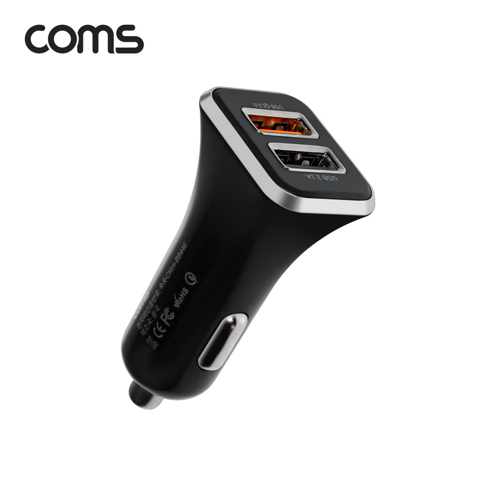 Coms 차량용 듀얼 USB 고속 충전기 / QC 3.0 최대 18W / 3.1A