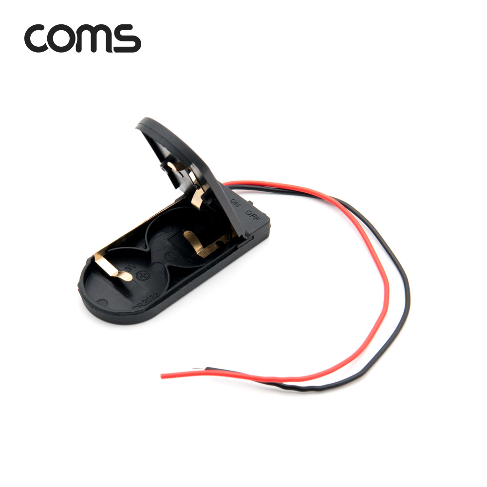 Coms CR2032 건전지 2구 커버 스위치 홀더 / 배터리 홀더 / 2선 전원 제작용