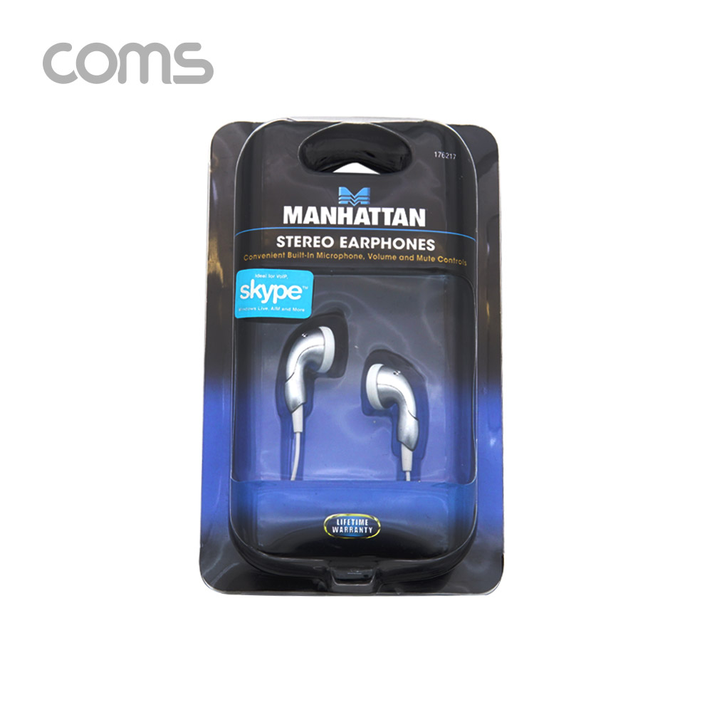 Coms PC용 스테레오 이어폰 3.5mm / 게임용 / 마이크 / Stereo / White