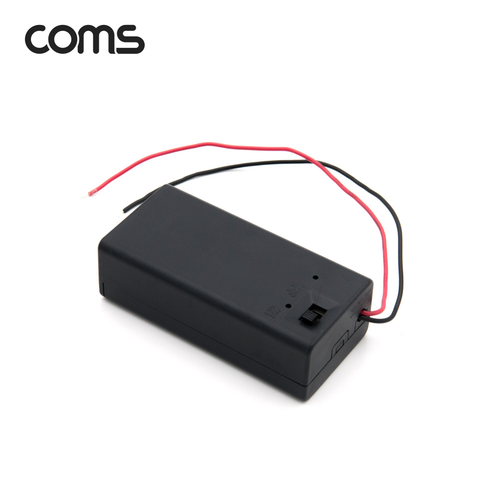 Coms 건전지 홀더 케이스 / 배터리 홀더 / 9V(6F22) / 2선 전원 제작용 / On/Off스위치