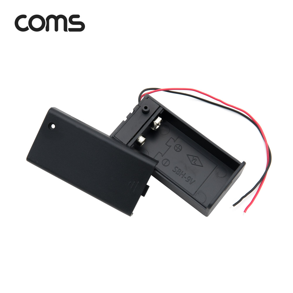 Coms 건전지 홀더 케이스 / 배터리 홀더 / 9V(6F22) / 2선 전원 제작용 / On/Off스위치