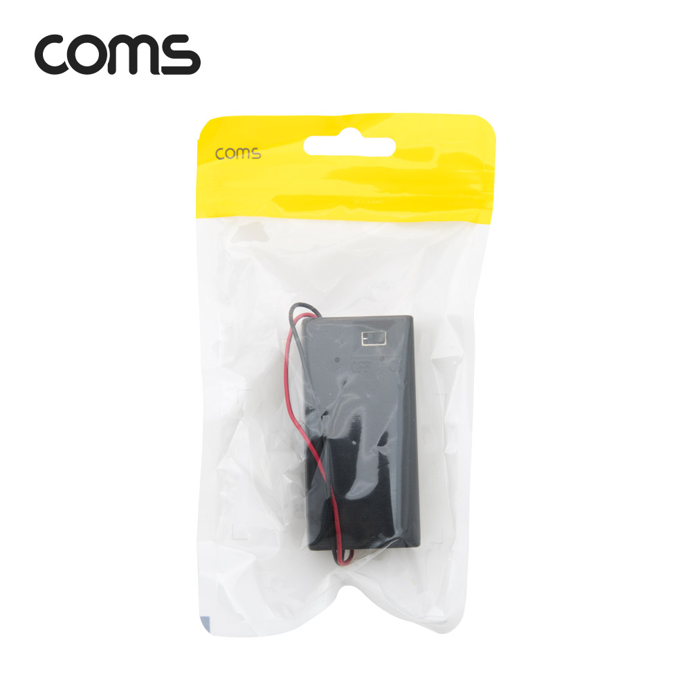 Coms 건전지 홀더 케이스 / 배터리 홀더 / 9V(6F22) / 2선 전원 제작용 / On/Off스위치