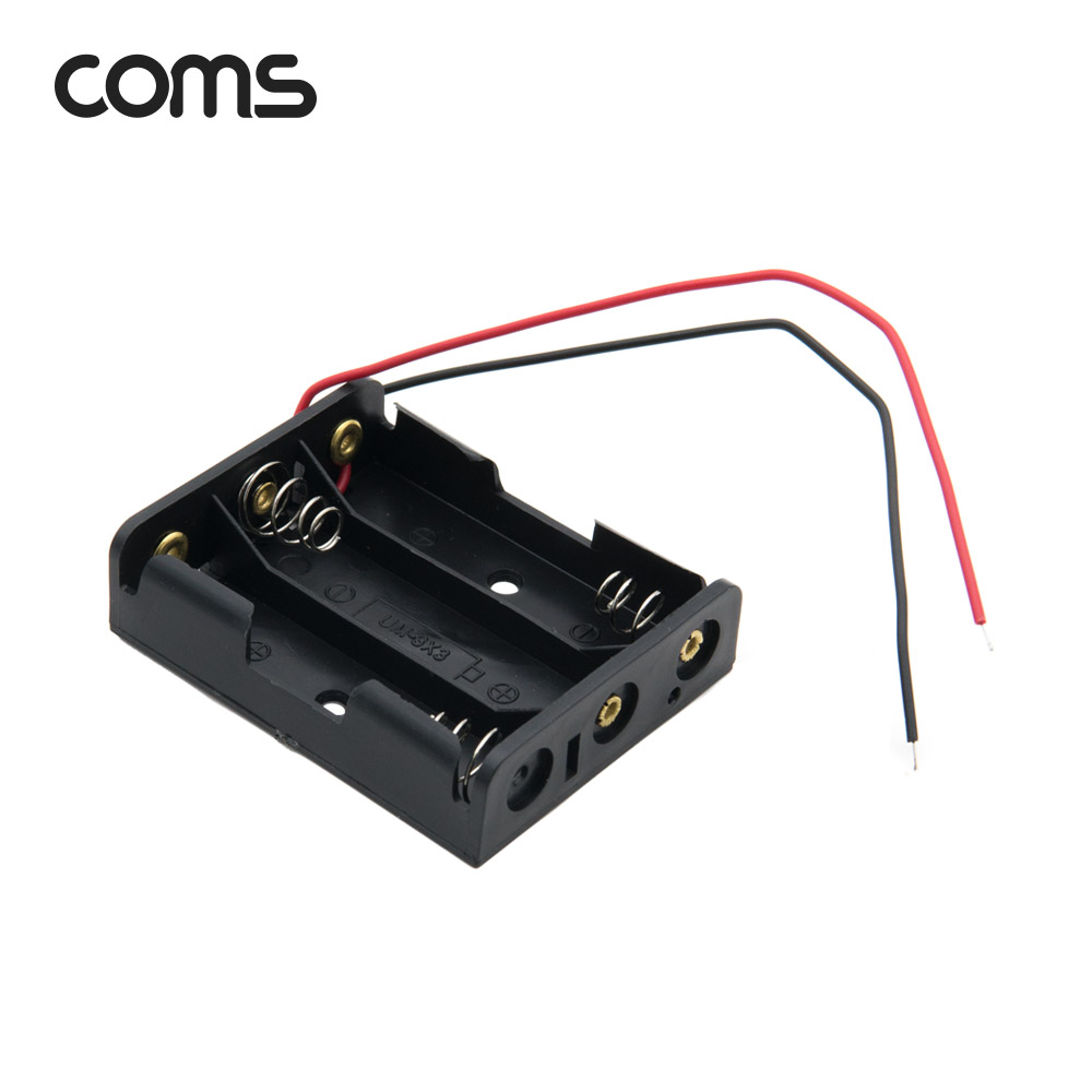 Coms 건전지 홀더 / 배터리 홀더 / 2선 전원 / AA x 3ea