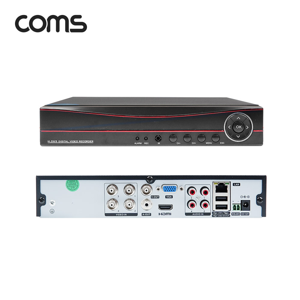 Coms 4채널 DVR CCTV IP 카메라 녹화기 풀패키지 / 실내형x4