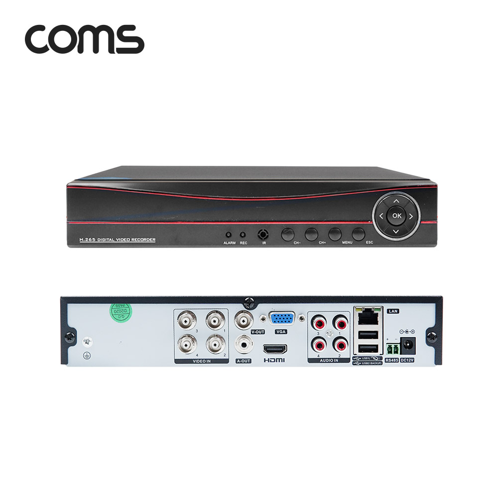 Coms 4채널 DVR CCTV IP 카메라 녹화기 풀패키지 / 실외형x4
