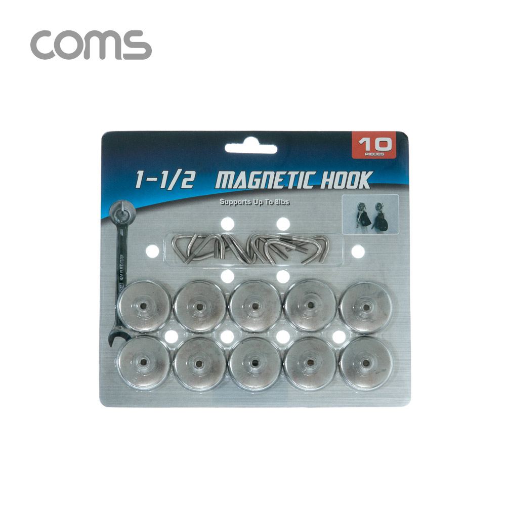 Coms 자석 후크(10pcs) / 최대 하중 : 8Lbs(3.6kg) / 1.5형 / 10개입