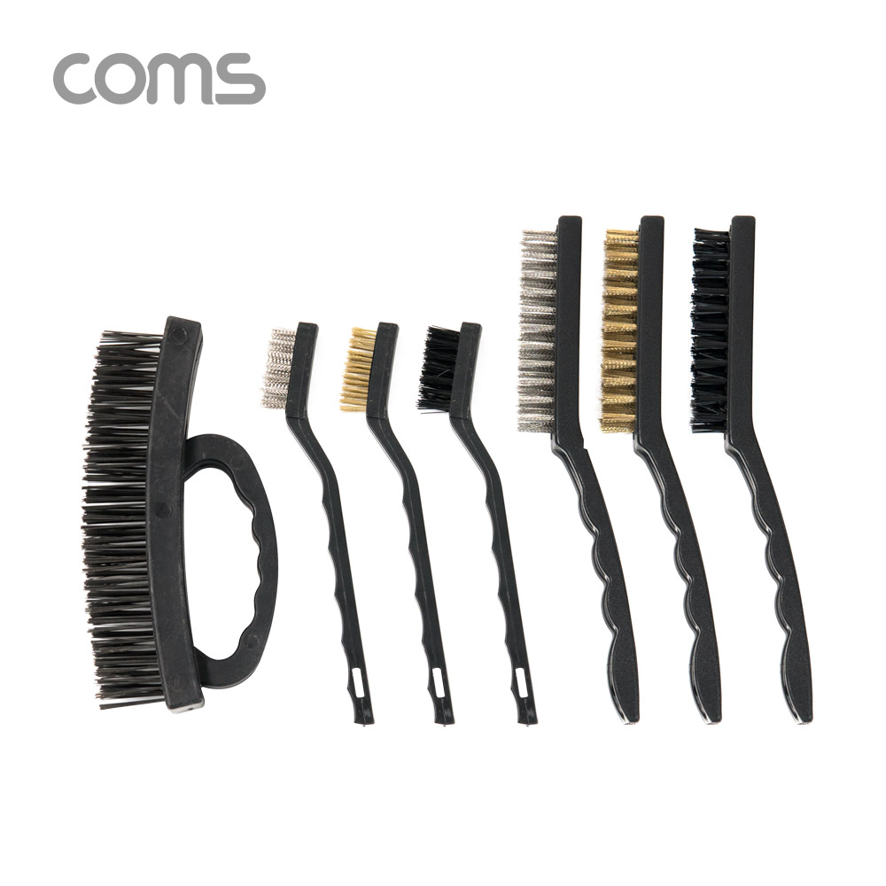 Coms 와이어 브러쉬 세트 7EA / 쇠솔 세트 / 철브러쉬 / 황동, 스틸, 나일론 / 녹 제거