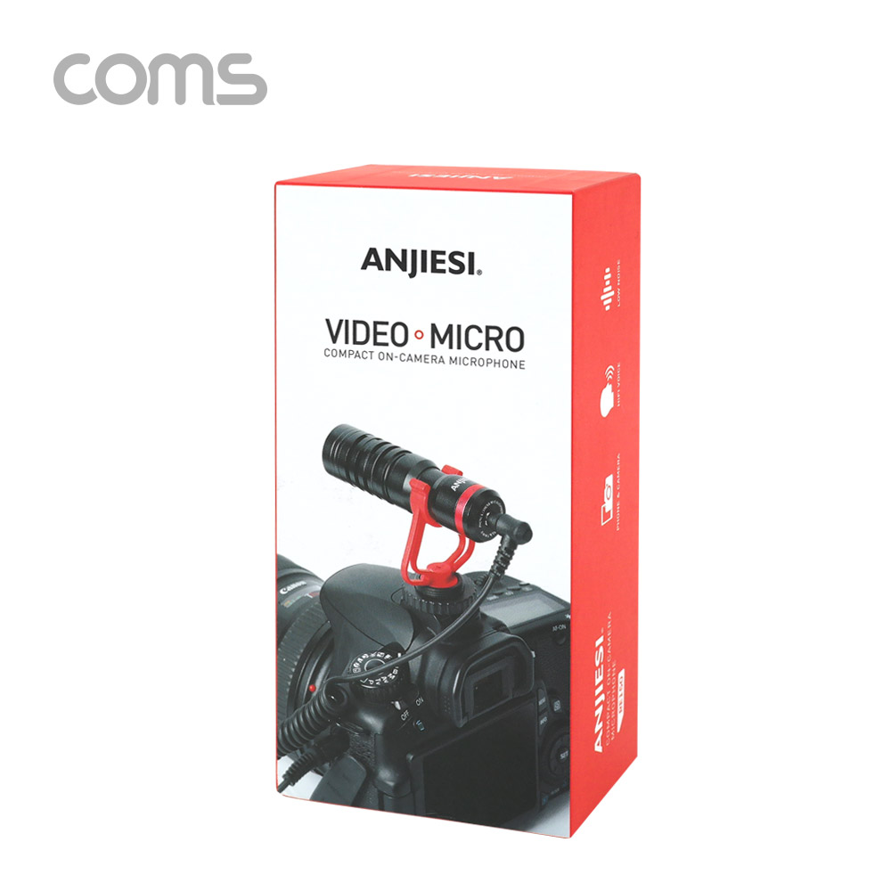 Coms 카메라 소형 마이크 / 미니 마이크 / 개인방송용 / 스마트폰, 카메라 호환 / 카디오이드