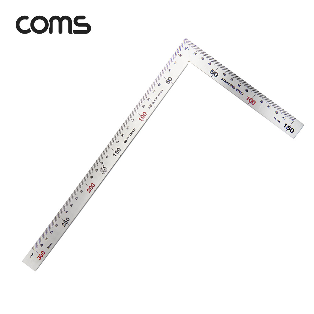 Coms 직각 스틸자 / 철자 / 쇠자 / 철제 / 스테인리스 / L자 꺾임 - 150mm, 300mm