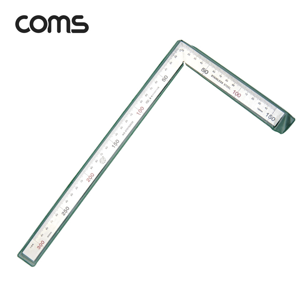 Coms 직각 스틸자 / 철자 / 쇠자 / 철제 / 스테인리스 / L자 꺾임 - 150mm, 300mm