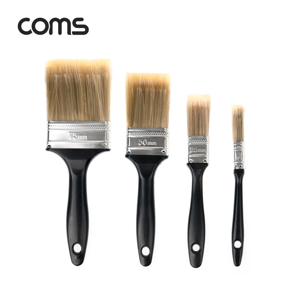 Coms 다용도 브러쉬 세트(4ea) / 평붓 / 페인트 붓 / 차량 휠 청소솔