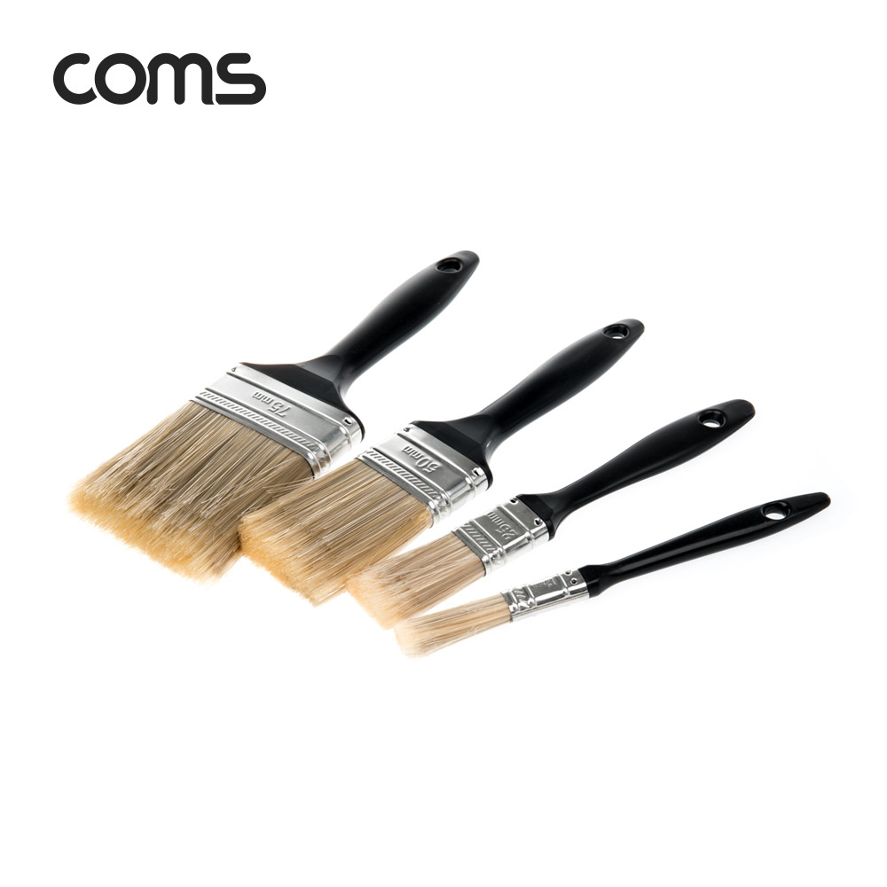 Coms 다용도 브러쉬 세트(4ea) / 평붓 / 페인트 붓 / 차량 휠 청소솔