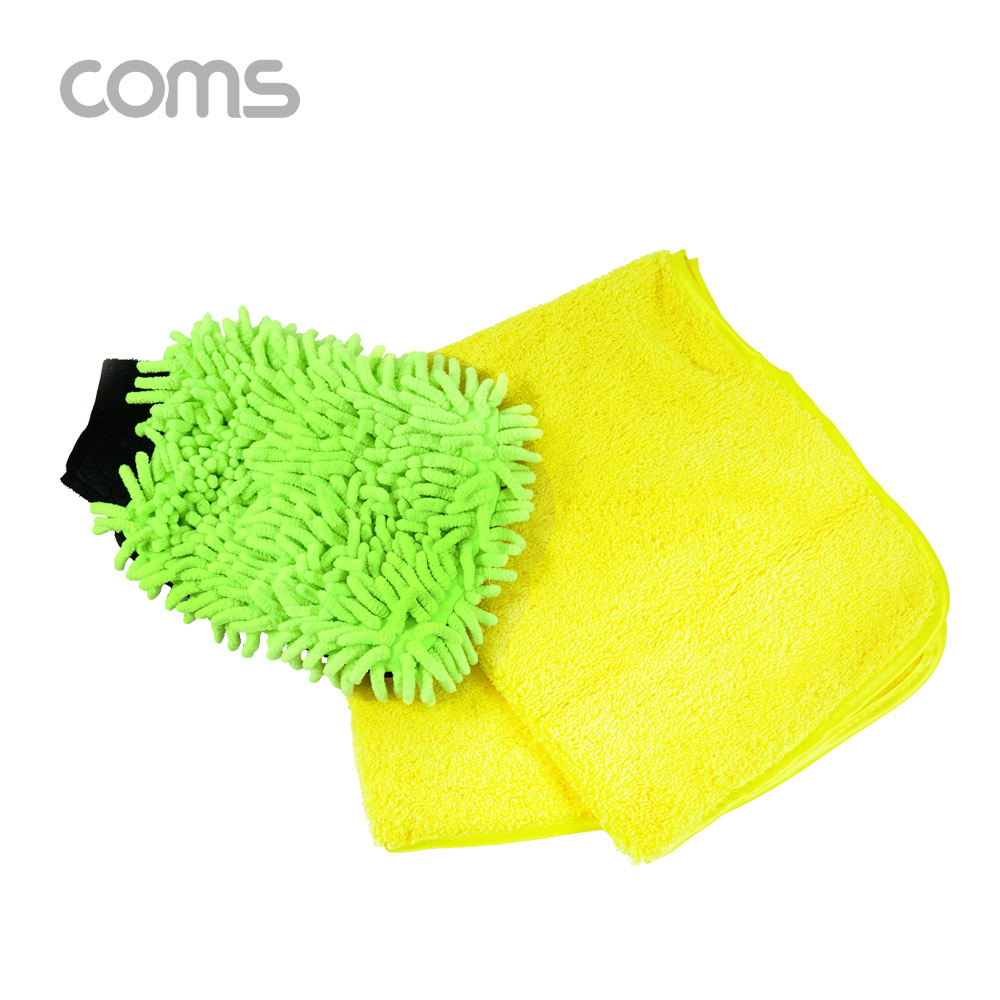 Coms 차량용 극세사 타올 세트, 세차용 / 일반형, 장갑형 / 워시미트