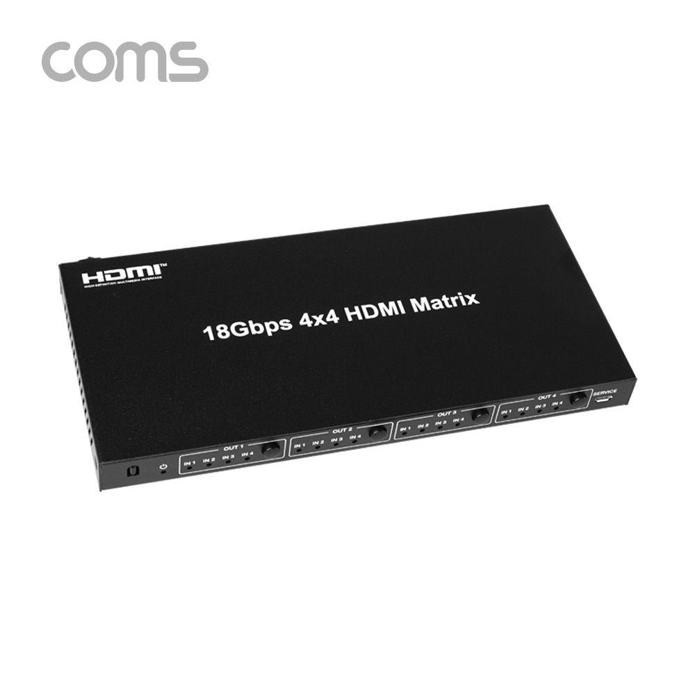 Coms HDMI 2.0 선택기(4:4) / HDMI 4x4 매트릭스 / HDCP 2.2