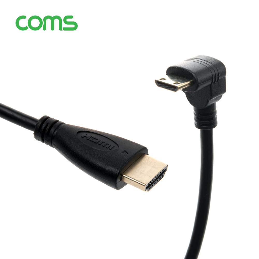 Coms 미니 HDMI 변환 케이블 30cm HDMI M to Mini HDMI M 하향꺾임 꺽임