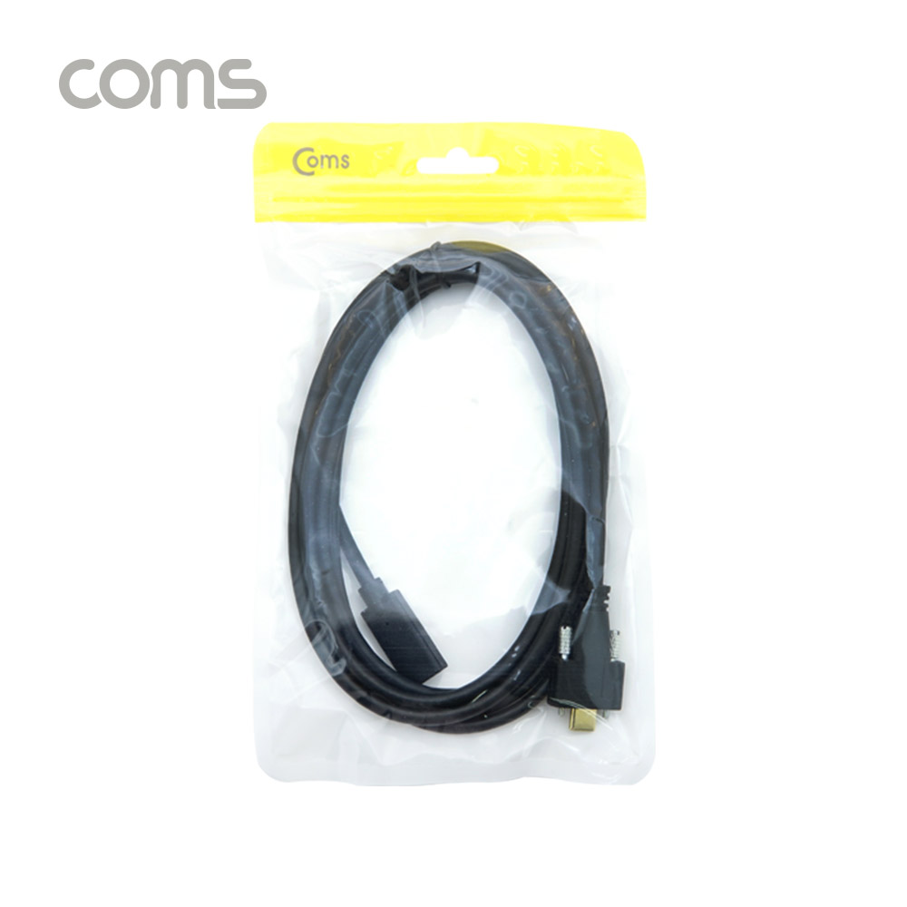 Coms USB 3.1 Type C 케이블 1.8M / C타입 to C타입 브라켓 연결용 나사 고정형 / Black