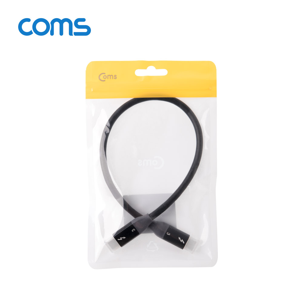 Coms 썬더볼트3 패시브 케이블 30cm USB 3.1 Type C C타입 to C타입 4K 20Gbps Thunderbolt