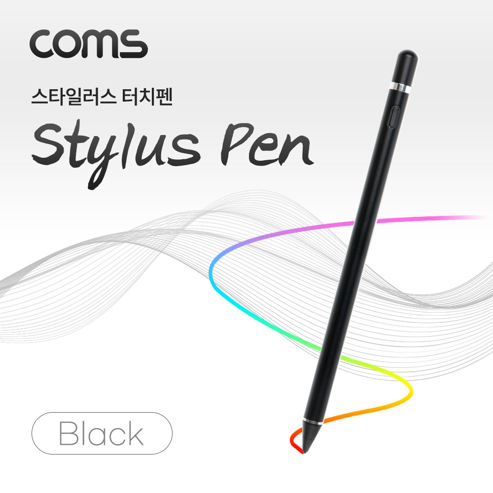 Coms 정전식 터치펜 / 스타일러스 터치펜 / 모든 스마트폰 호환 / 초미세 펜촉 / Black