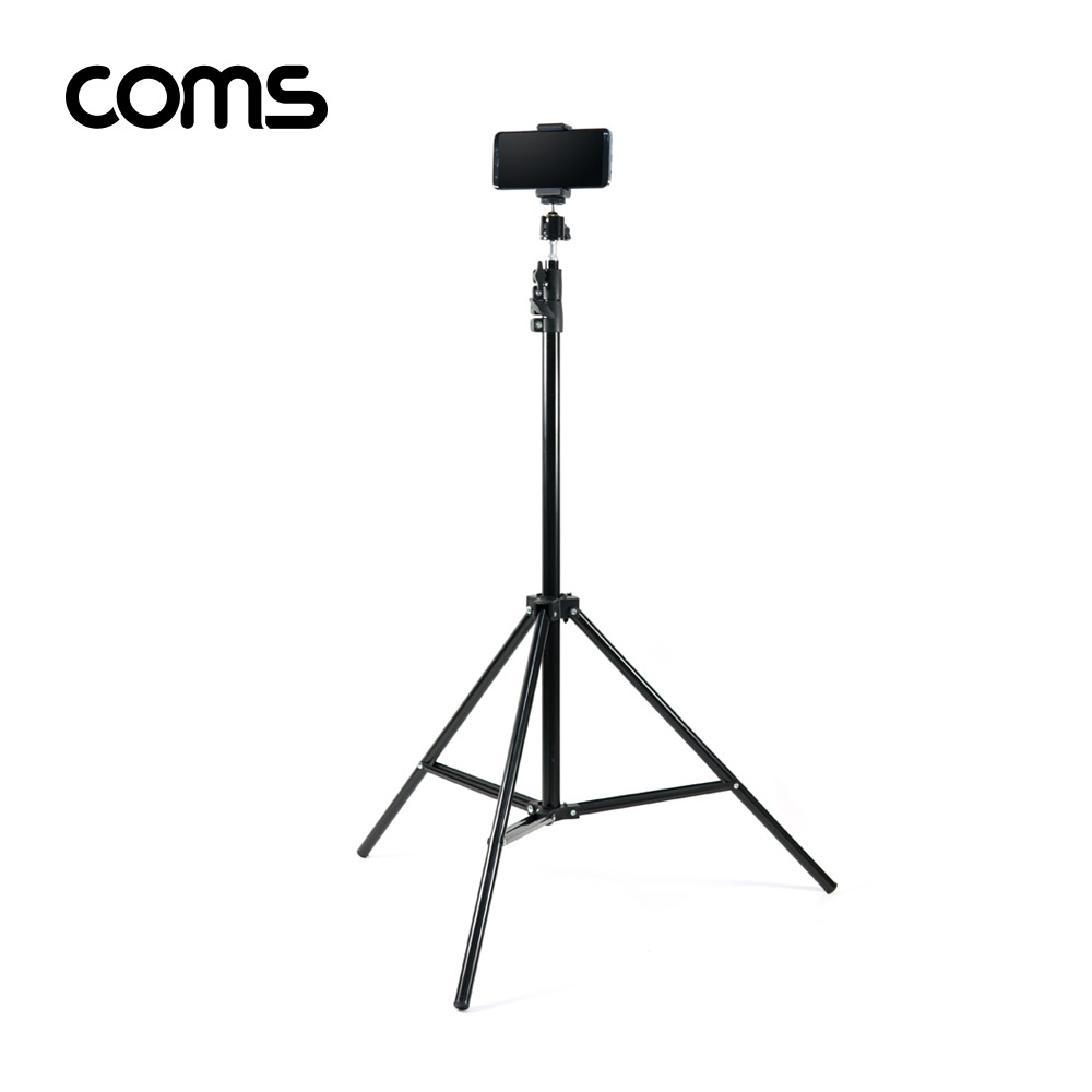 Coms 스탠드형 삼각대 / 접이식 / 높이조절 / 각도조절 / 스마트폰 홀더 / 카메라 거치