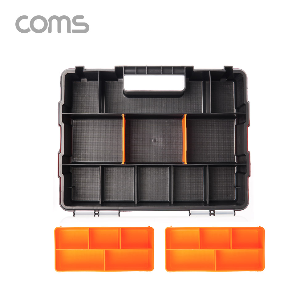 Coms 공구함 케이스 21칸 / 툴박스 / 다용도 / 280 x 230 mm / 분배(분할) 정리박스, 보관 케이스(비즈, 알약, 공구, 메모리카드 등), 수납함