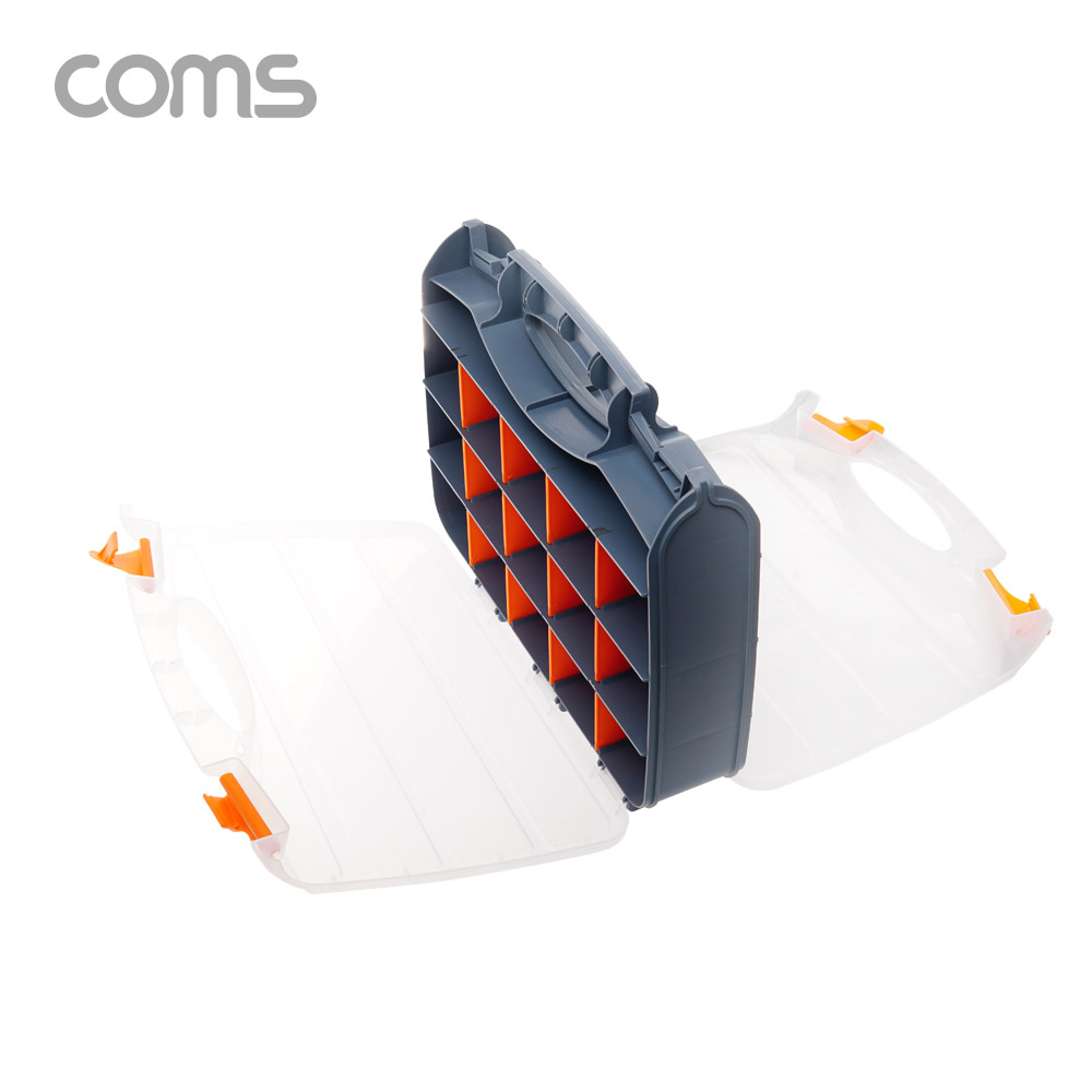 Coms 양면 공구함 케이스 30칸 / 툴박스 / 다용도 / 310 x 270 mm / 분배(분할) 정리박스, 보관 케이스(비즈, 알약, 공구, 메모리카드 등), 수납함