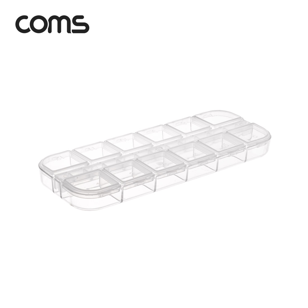 Coms 휴대용 알약 케이스 12칸 / 다용도 수납함 12분배