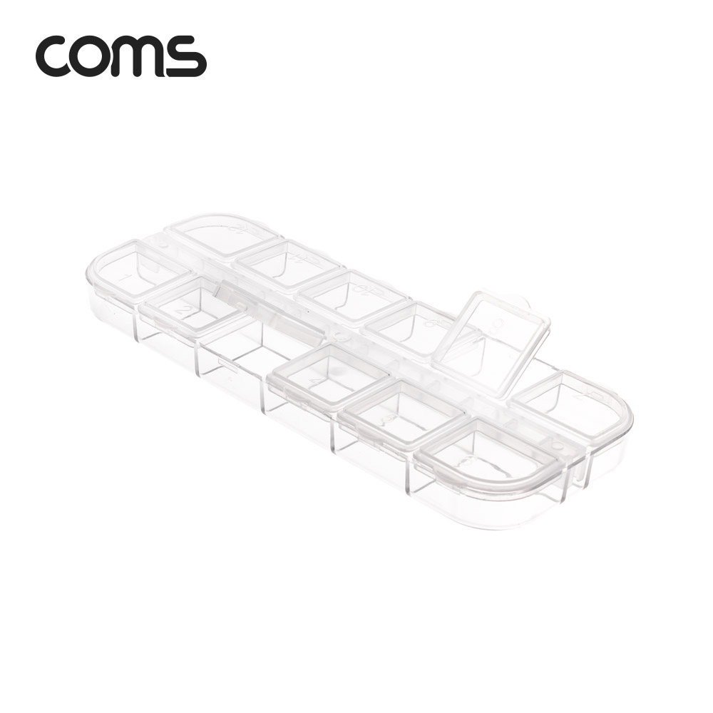 Coms 휴대용 알약 케이스 12칸 / 다용도 수납함 12분배