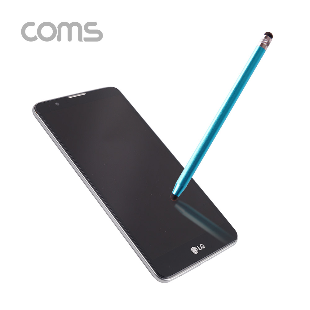 Coms 정전식 터치펜 / 2 in 1양면 고무 터치볼 / Blue / 메탈