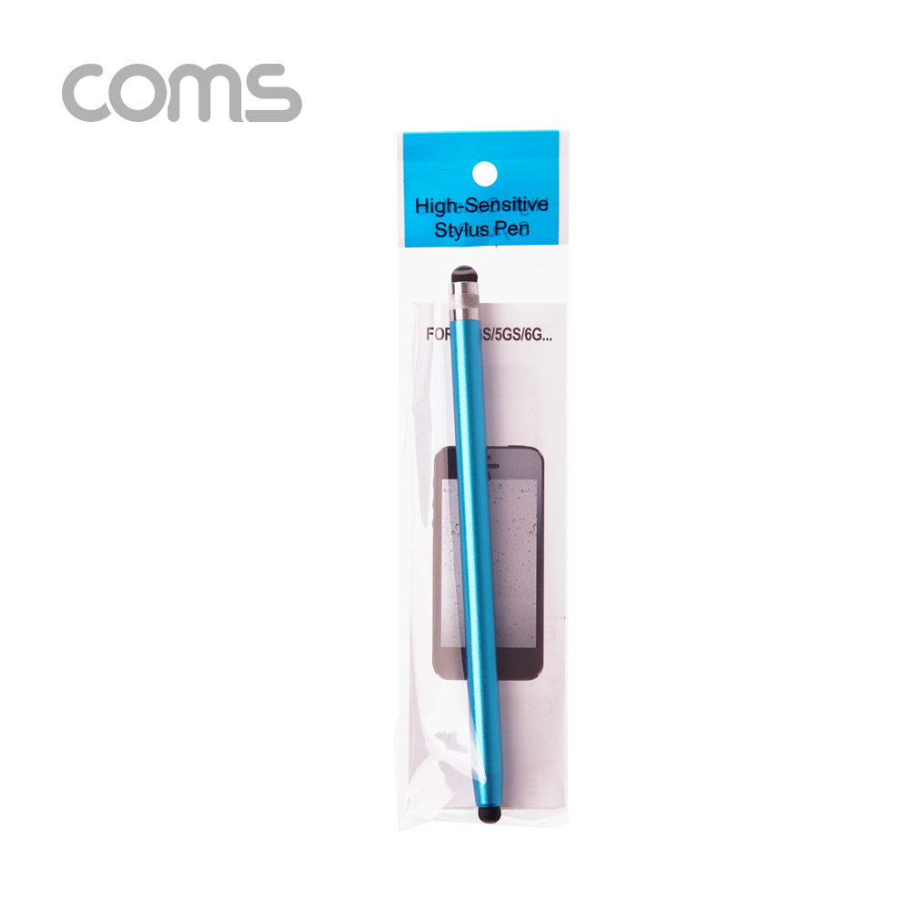 Coms 정전식 터치펜 / 2 in 1양면 고무 터치볼 / Blue / 메탈