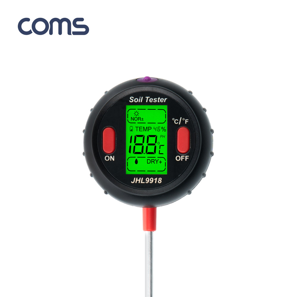Coms 테스터기(토질 농도 PH / 온도 습도 측정) 5 in 1