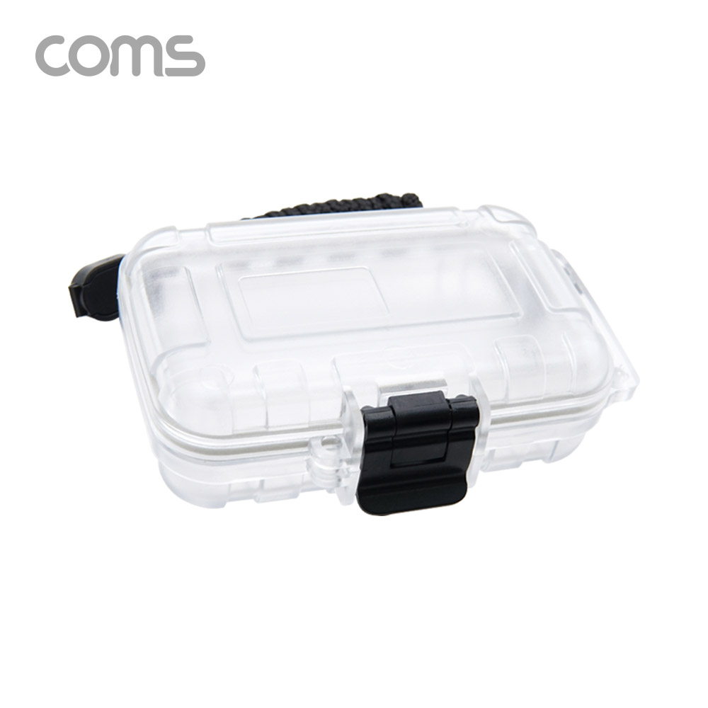 Coms 플라스틱 생활방수 케이스 / 휴대용 케이스 / 스트랩형 / 투명 / 145x100x40mm / 충격 흡수(방지), 각종 공구 장비 수납 및 보관