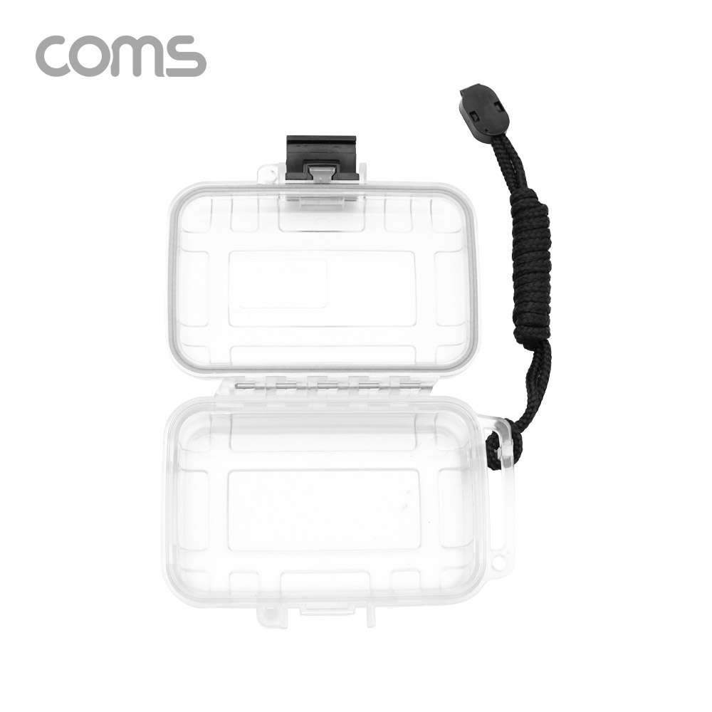 Coms 플라스틱 생활방수 케이스 / 휴대용 케이스 / 스트랩형 / 투명 / 145x100x40mm / 충격 흡수(방지), 각종 공구 장비 수납 및 보관