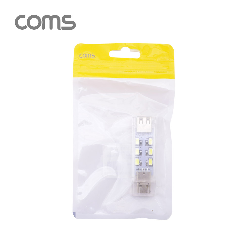 Coms USB LED 램프(스틱), 7cm 12 LED / White / 양면 / USB A Type (M/F) / 연장 가능 후레쉬(손전등), 랜턴, 휴대용(독서등, 학습용, 탁상용 조명)