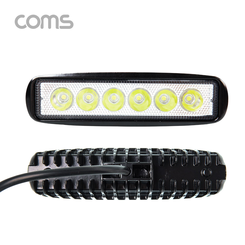 Coms 제작용 LED 램프 / 12~24V 사용 가능 / 3W LED x 6 / 작업등, 중장비, 차량, 공사현장 활용 / 랜턴, 후레쉬 라이트, 조명
