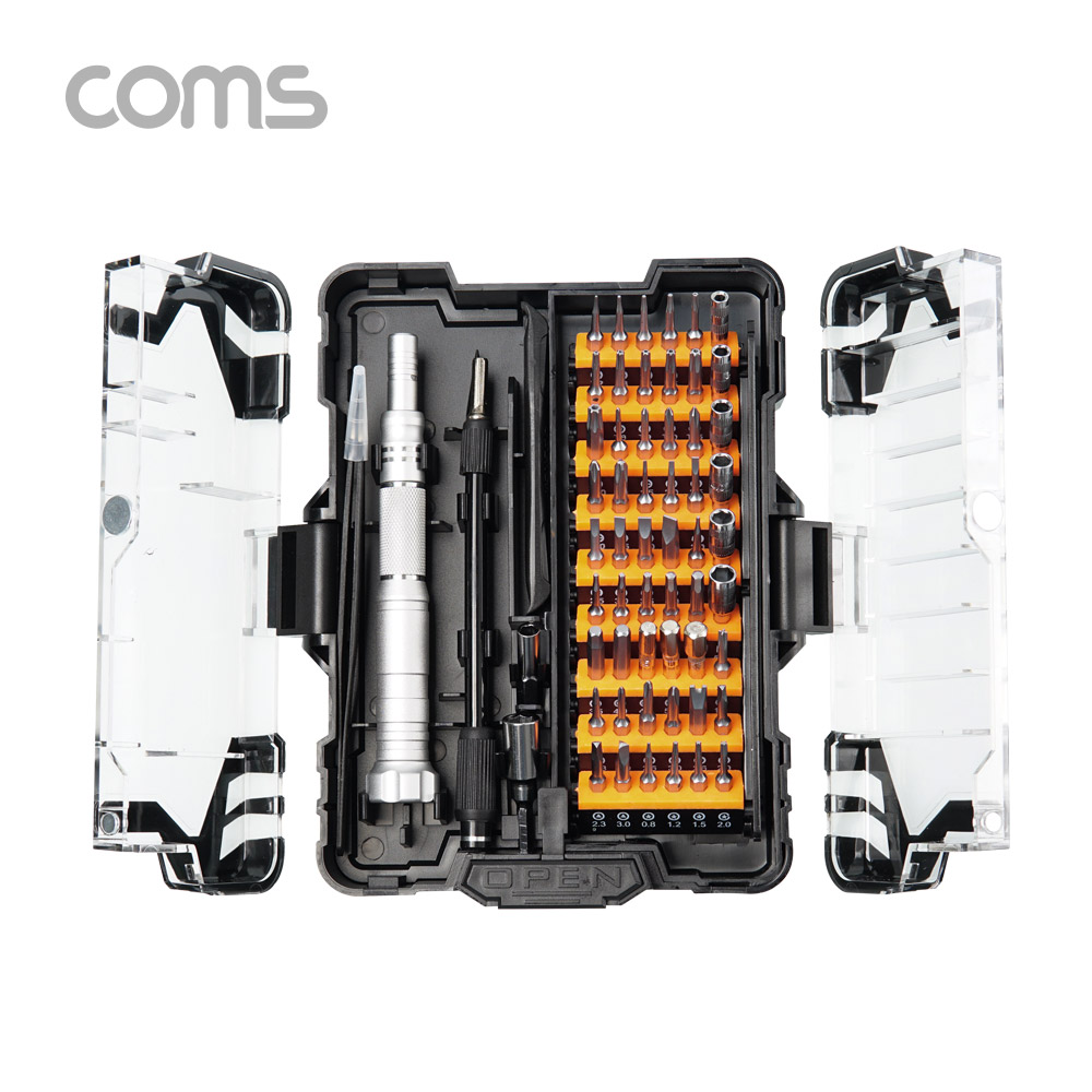 Coms 드라이버 세트 62 in 1, 다용도 멀티 공구, 십자 일자 별 육각