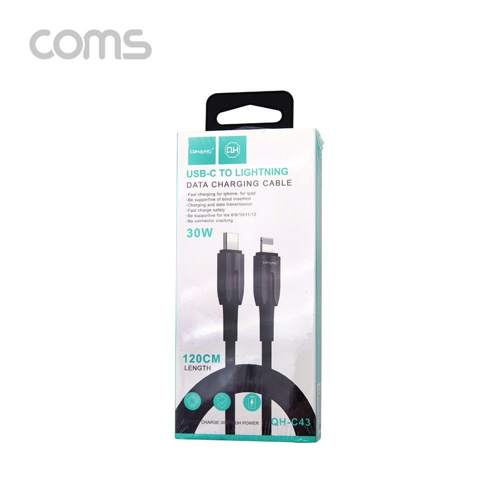 Coms USB 3.1 Type C to iOS 8Pin PD 케이블 1.2m C타입 to 8핀 30W