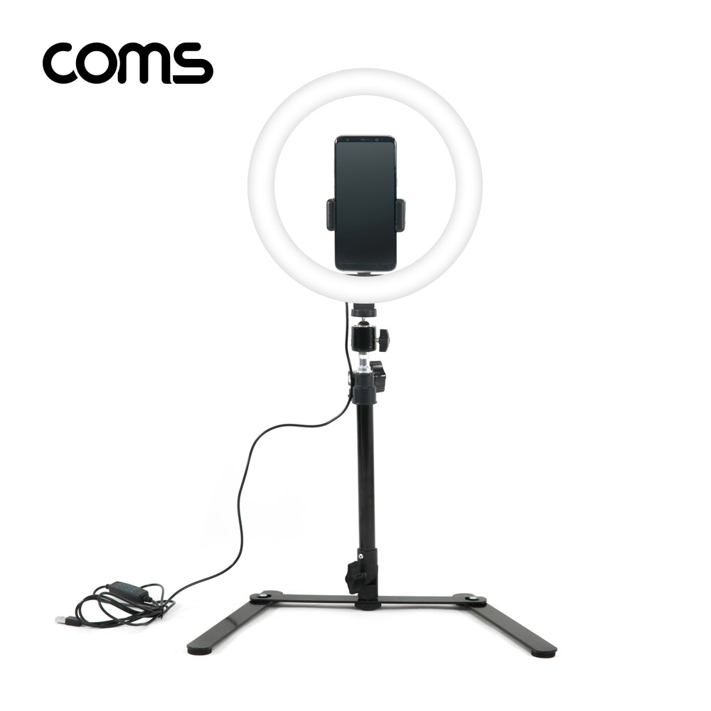 Coms LED 링 라이트 / 개인방송용 원형 램프 / 조명 / USB 전원 / 10형