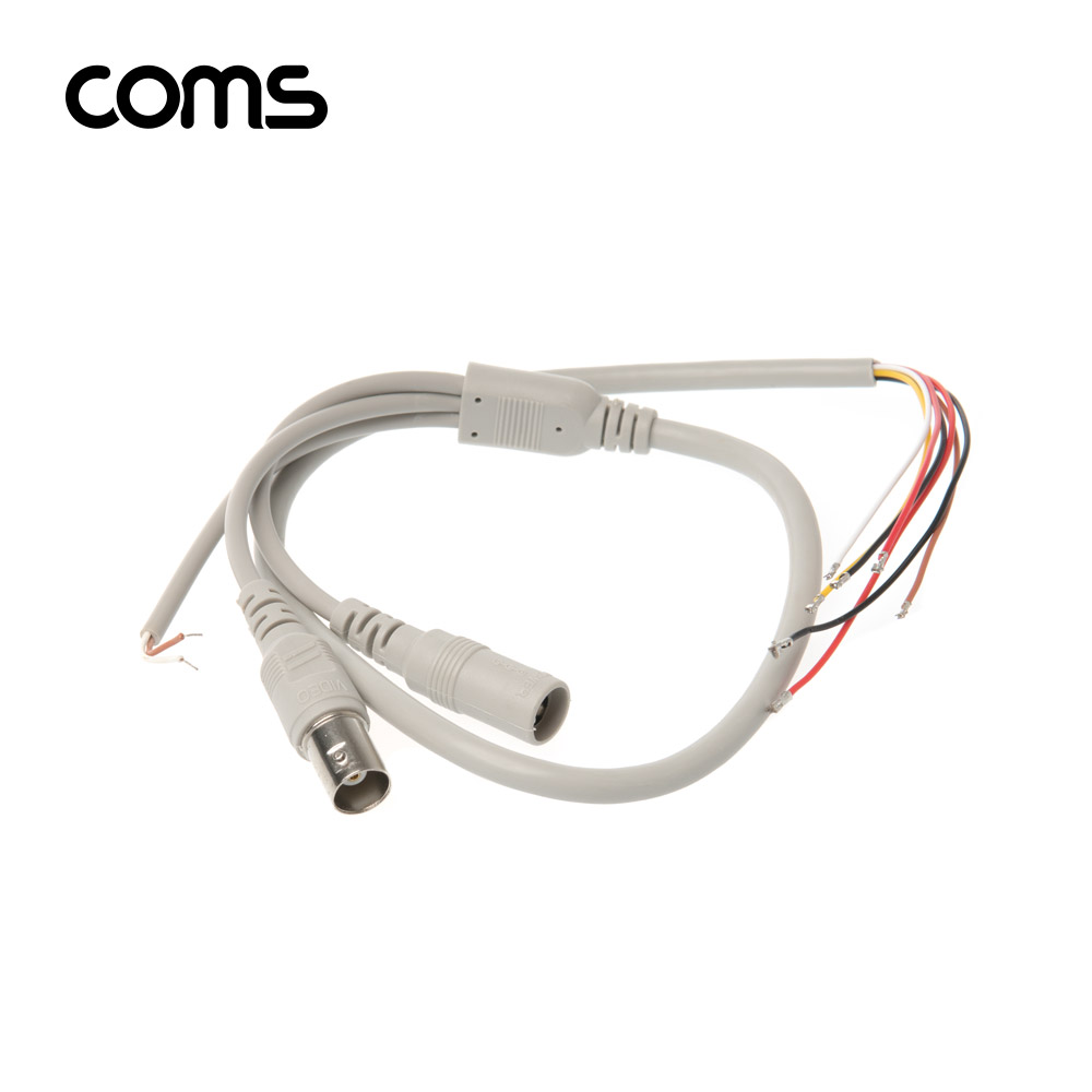 Coms CCTV DIY(제작용) 케이블 / Gray / BNC F/DC 5.5(2.1)F / DIY 특수 제작용