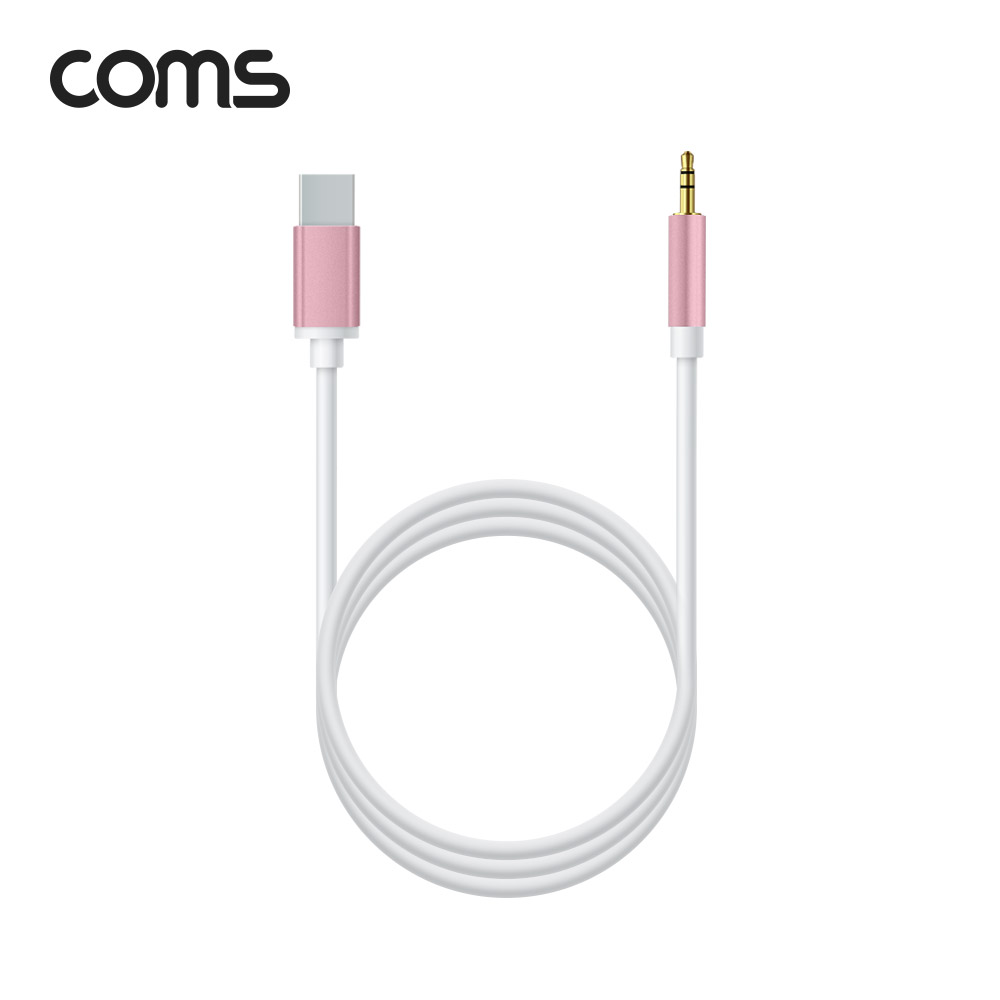 Coms USB 3.1 Type C 오디오 케이블 1M C타입 to 3.5mm AUX 해외용 국내폰 사용불가 색상랜덤