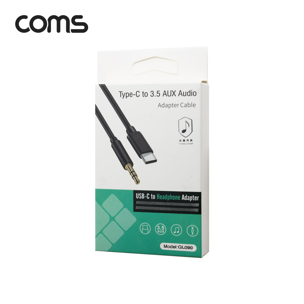 Coms USB 3.1 Type C 오디오 케이블 1M C타입 to 3.5mm AUX 해외용 국내폰 사용불가 색상랜덤