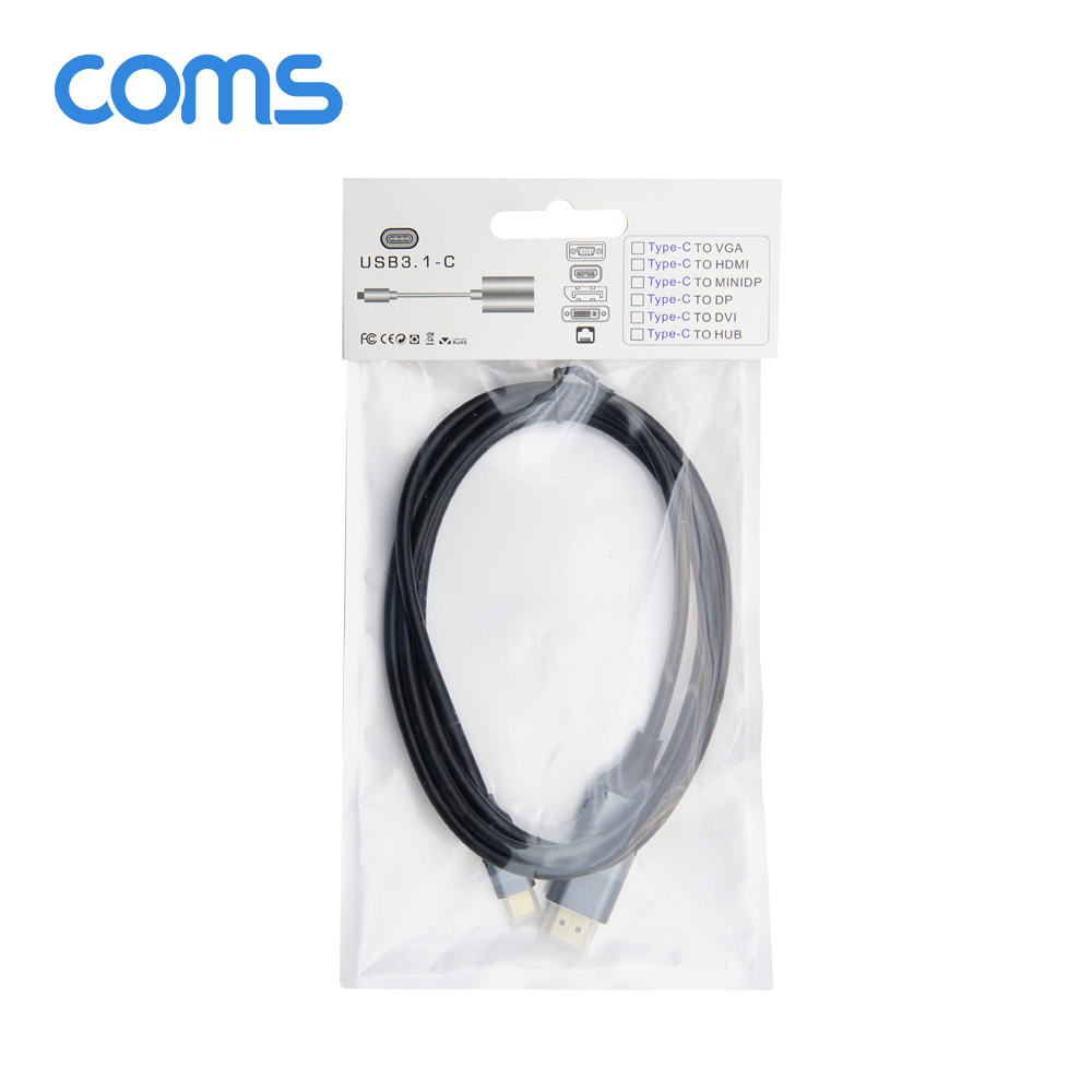 Coms USB 3.1(Type C) to HDMI 컨버터 케이블, 1.8M / 4K@30Hz / C 타입 호환