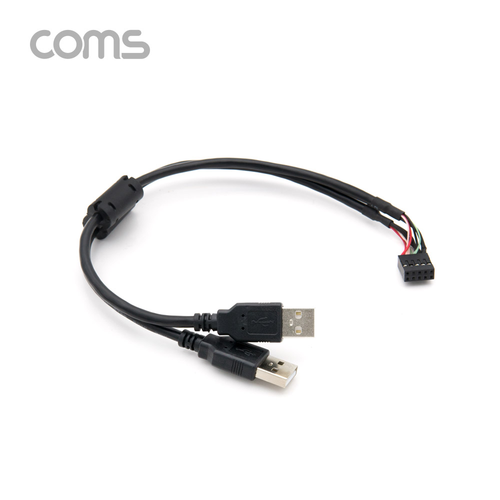 Coms USB 포트 케이블 / 2열 5핀 / USB 2포트 AM / 30cm