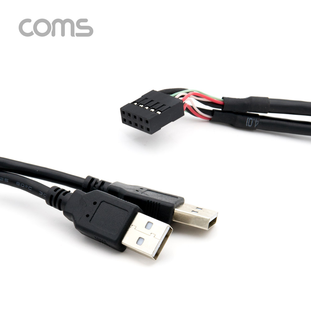 Coms USB 포트 케이블 / 2열 5핀 / USB 2포트 AM / 30cm