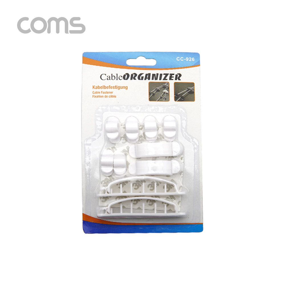 Coms 케이블 오거나이저 (White) / 고정 클립형 / 10pcs