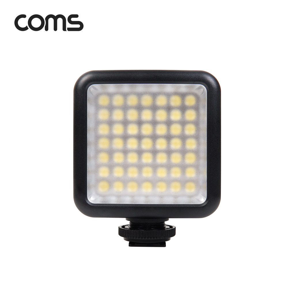 Coms 지속광 49 LED 조명, 미니 비디오 라이트, 카메라 동영상 촬영 방송 보조 조명, 6000K 주광색