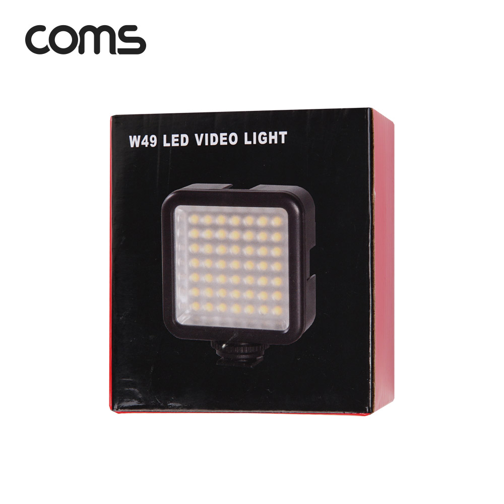 Coms 지속광 49 LED 조명, 미니 비디오 라이트, 카메라 동영상 촬영 방송 보조 조명, 6000K 주광색