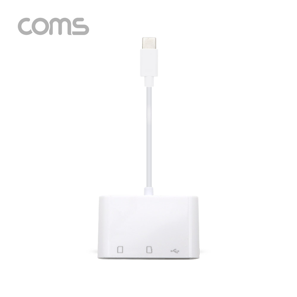 Coms USB 3.1 (Type C) 카드리더기(3 in 1) / Micro SD (TF) / SD / USB 1Port